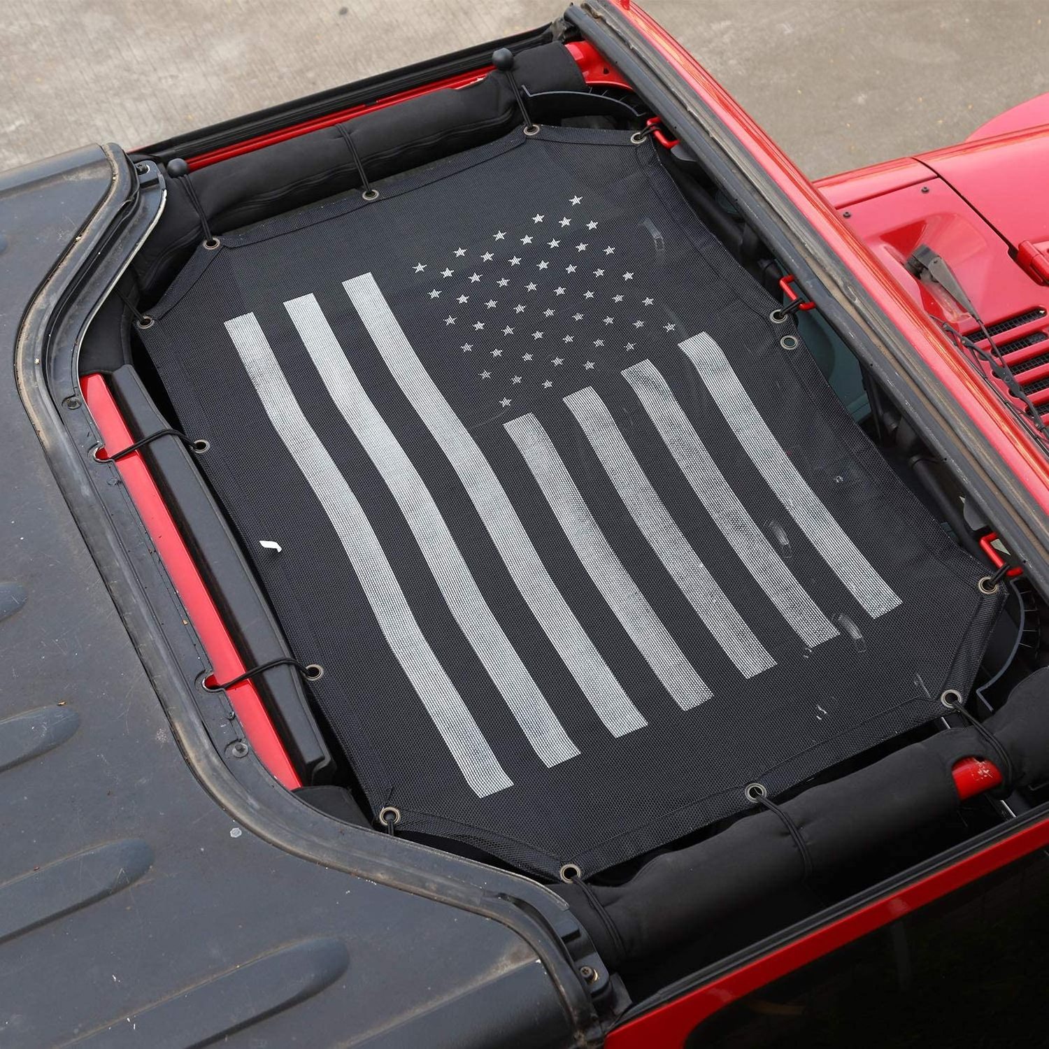 Mesh Sunshade UV Protection 2 Door Durable Polyester Top Roof Cover for Jeep Wrangler JK