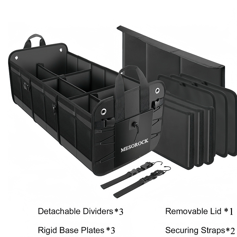 MESOROCK Premium Expandable Compartments Car Trunk Tool Organizer with Logo High Quality Car Trunk Foldable Organizer