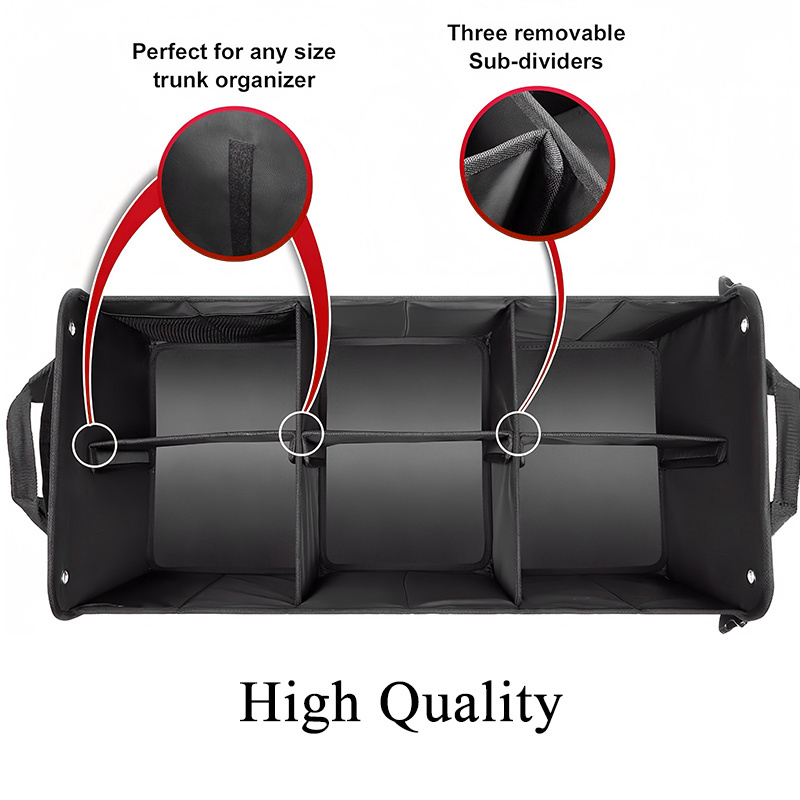 MESOROCK Premium Expandable Compartments Car Trunk Tool Organizer with Logo High Quality Car Trunk Foldable Organizer