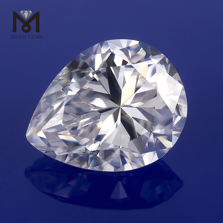 Messi gems loose pear shape 8*10mm white moissanite price per piece