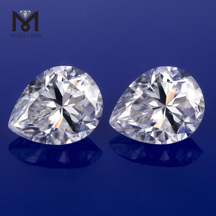 Messi gems loose pear shape 8*10mm white moissanite price per piece