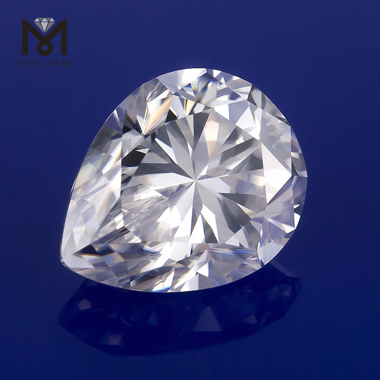 Messi gems loose pear shape 8*10mm white moissanite price per piece