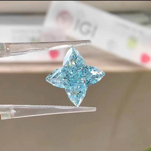 Lab Grown Diamond for jewelry Fancy Intense Blue color flower modified brilliant cut 7.05ct labgrown diamond