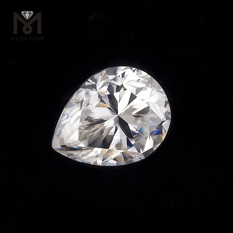 Messi gems loose pear shape 8*10mm white moissanite price per piece