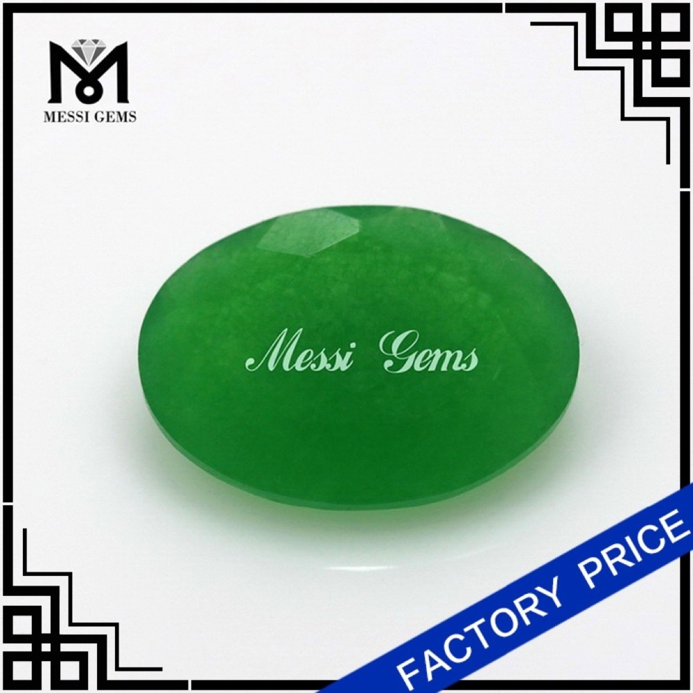 wholesale oval green red jade stone