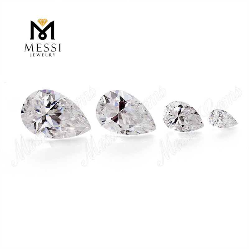 Messi gems CVD diamond pear shape 2.03ct lab grown diamond H colour VS2 3EX diamond with certificate for ring