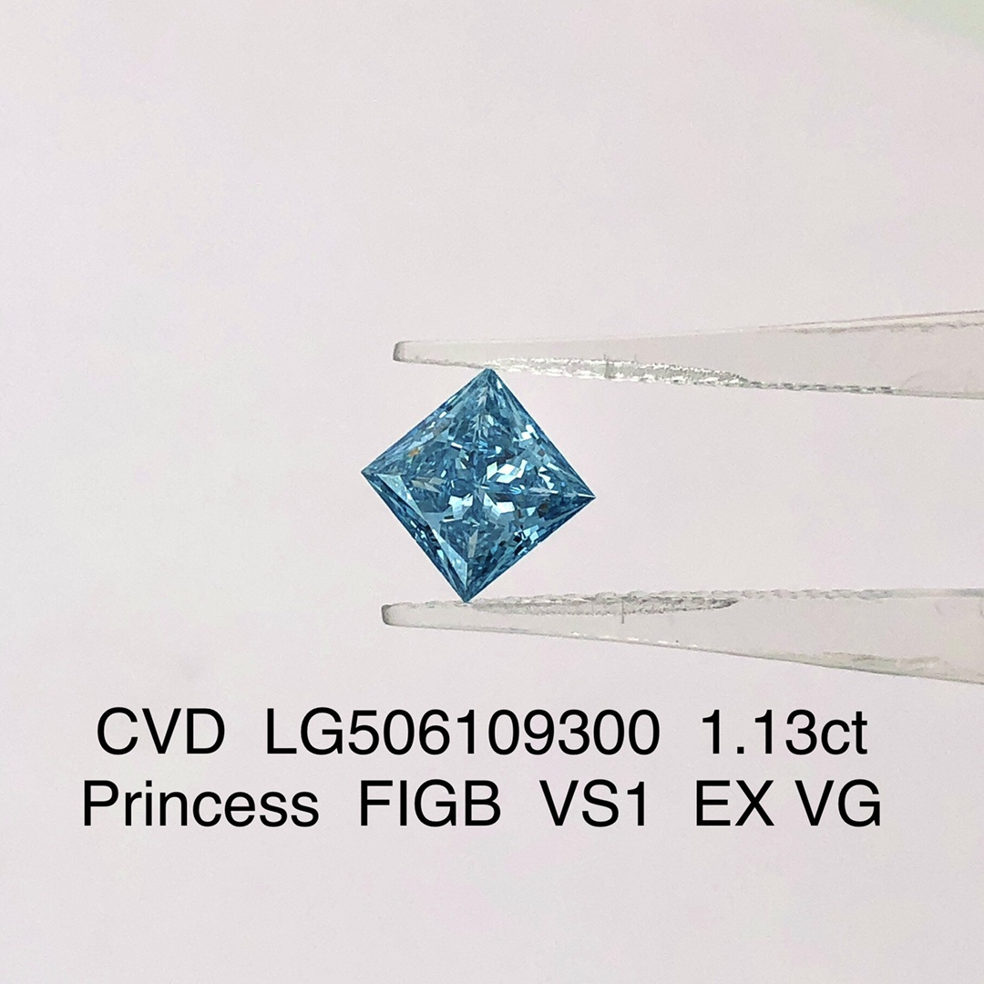 1ct 2ct Princess VS Loose Blue Lab Grown Diamonds CVD Lab Created Blue Diamond