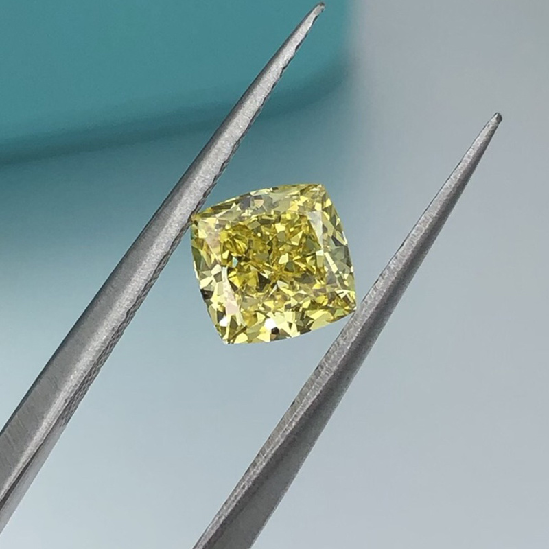 Messi Jewelry Cushion Cut Lab Created Diamonds 0.6ct~1.36ct Cvd HPHT Yellow Lab Grown Diamonds