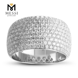 Messi Gems MS-045 Pave Setting Melee Diamonds Cocktail Ring 14K 18K White Gold Jewelry Ring HPHT Lab Craeted Diamond Ring