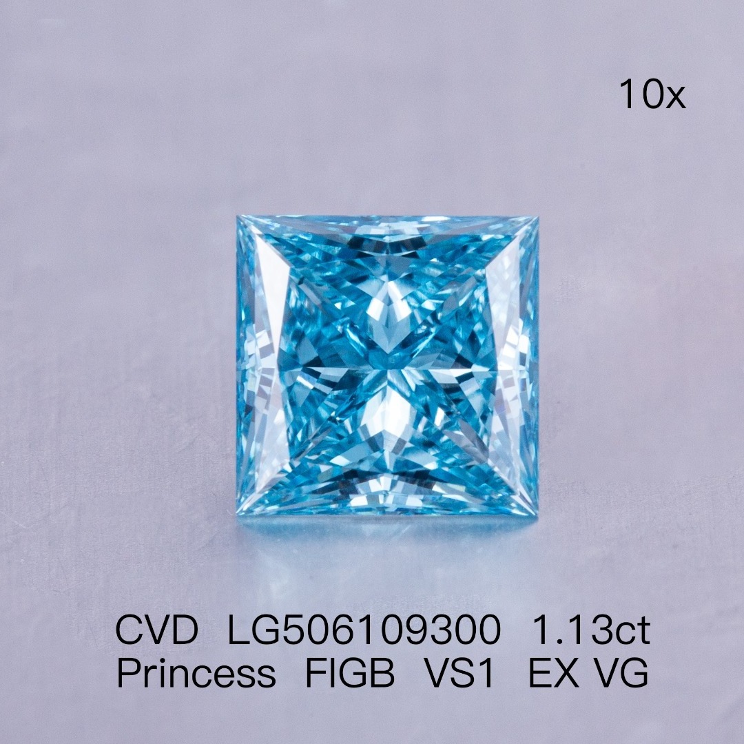 1ct 2ct Princess VS Loose Blue Lab Grown Diamonds CVD Lab Created Blue Diamond