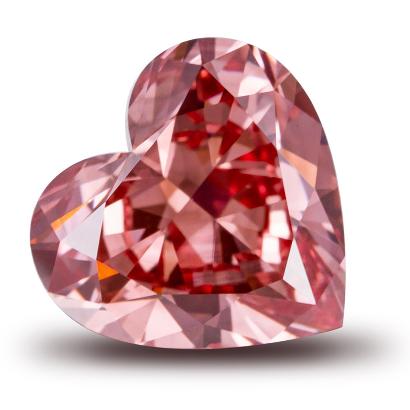 2ct Heart Fancy Pink Color CVD Lab Grown Diamond