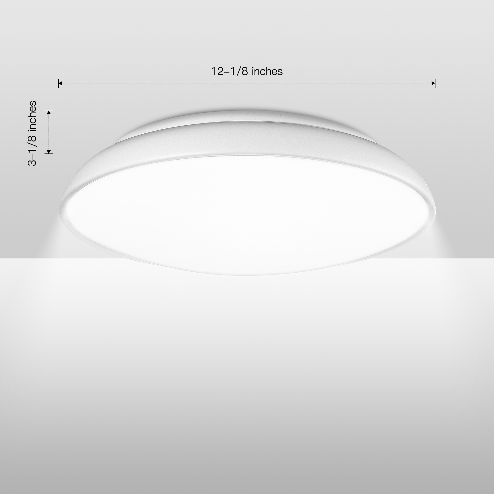 ETL/cETL Listed 12 Inch LED Flush Mount Ceiling Light  Triac Dimmable 15W 1 Round Flat Lights for Bedroom, Kitchen, Closet