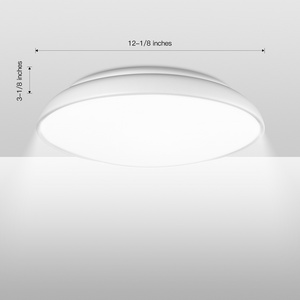 ETL/cETL Listed 12 Inch LED Flush Mount Ceiling Light  Triac Dimmable 15W 1 Round Flat Lights for Bedroom, Kitchen, Closet