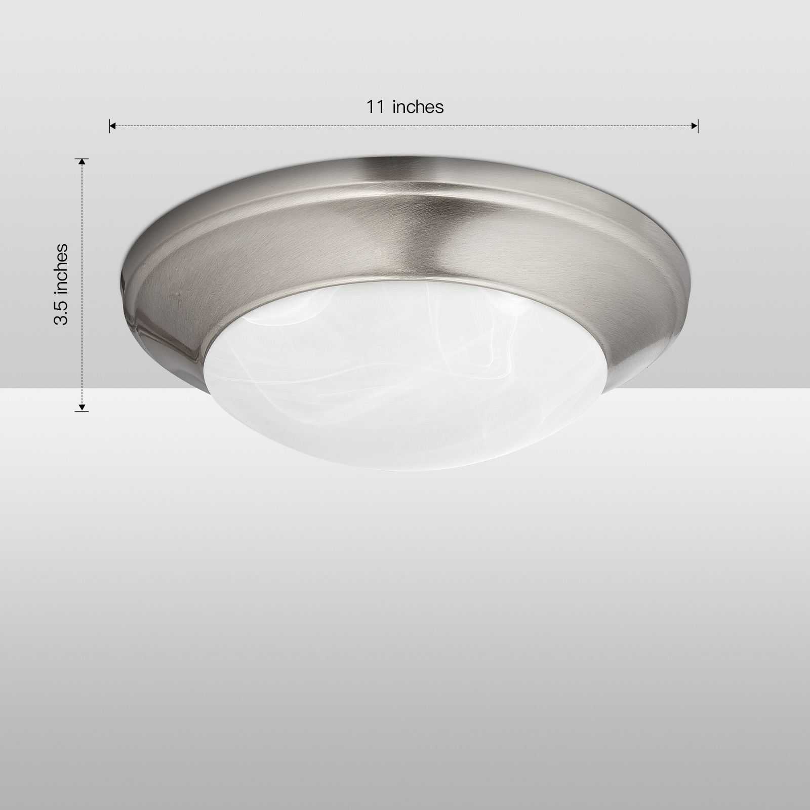 11 Inch LED Flush Mount Modern Brushed Nickel Ceiling Light Fixture  15W 800LM  Dimmable Low Profile Light for Kitchen Bedroom