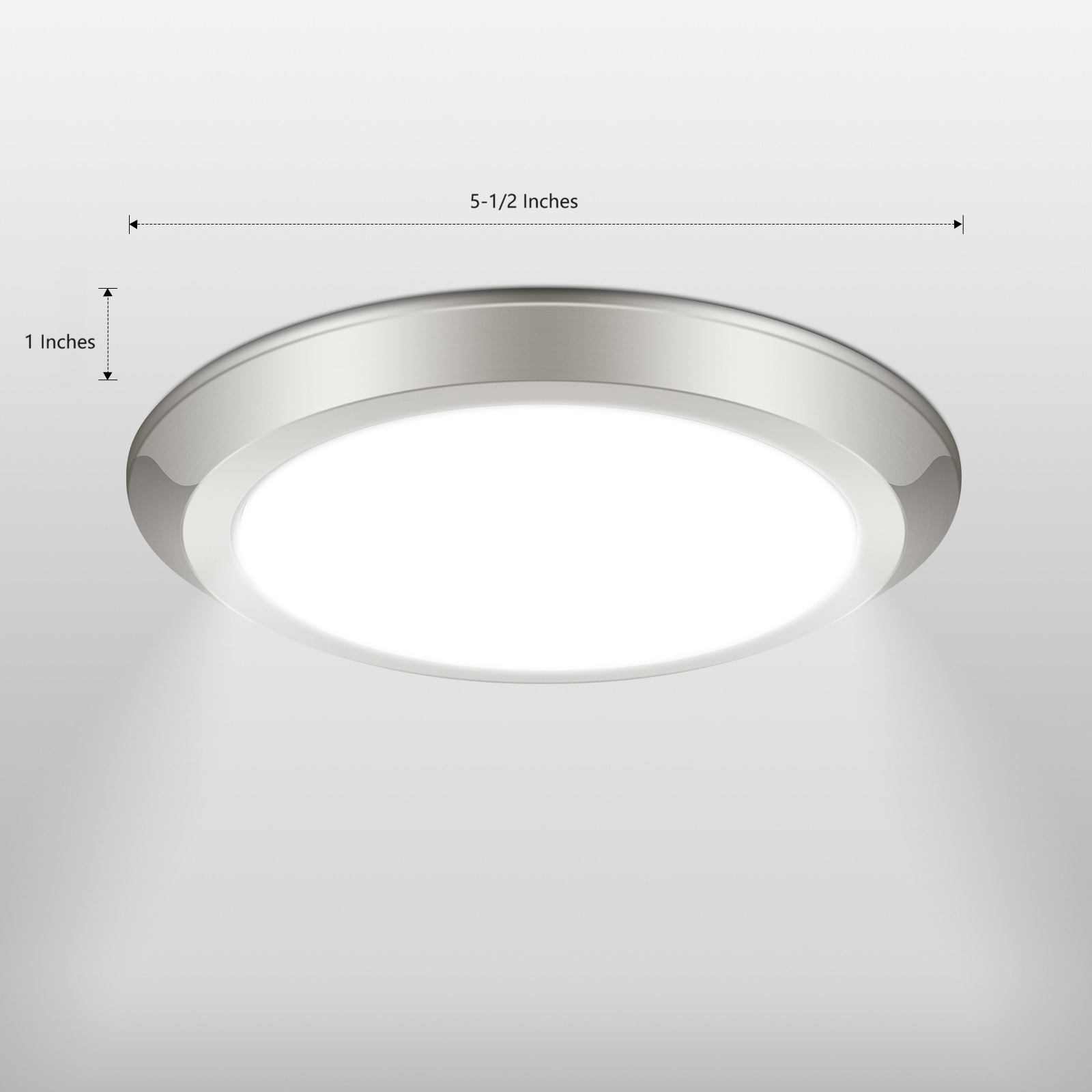 ETL Listed Low Profile Dimmable LED Disk Light, Flush Mount Ceiling Light 5.5 Inch, 12W, 3000K Warm White, Surface Mount Fixture