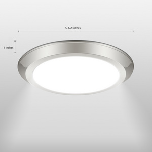 ETL Listed Low Profile Dimmable LED Disk Light, Flush Mount Ceiling Light 5.5 Inch, 12W, 3000K Warm White, Surface Mount Fixture