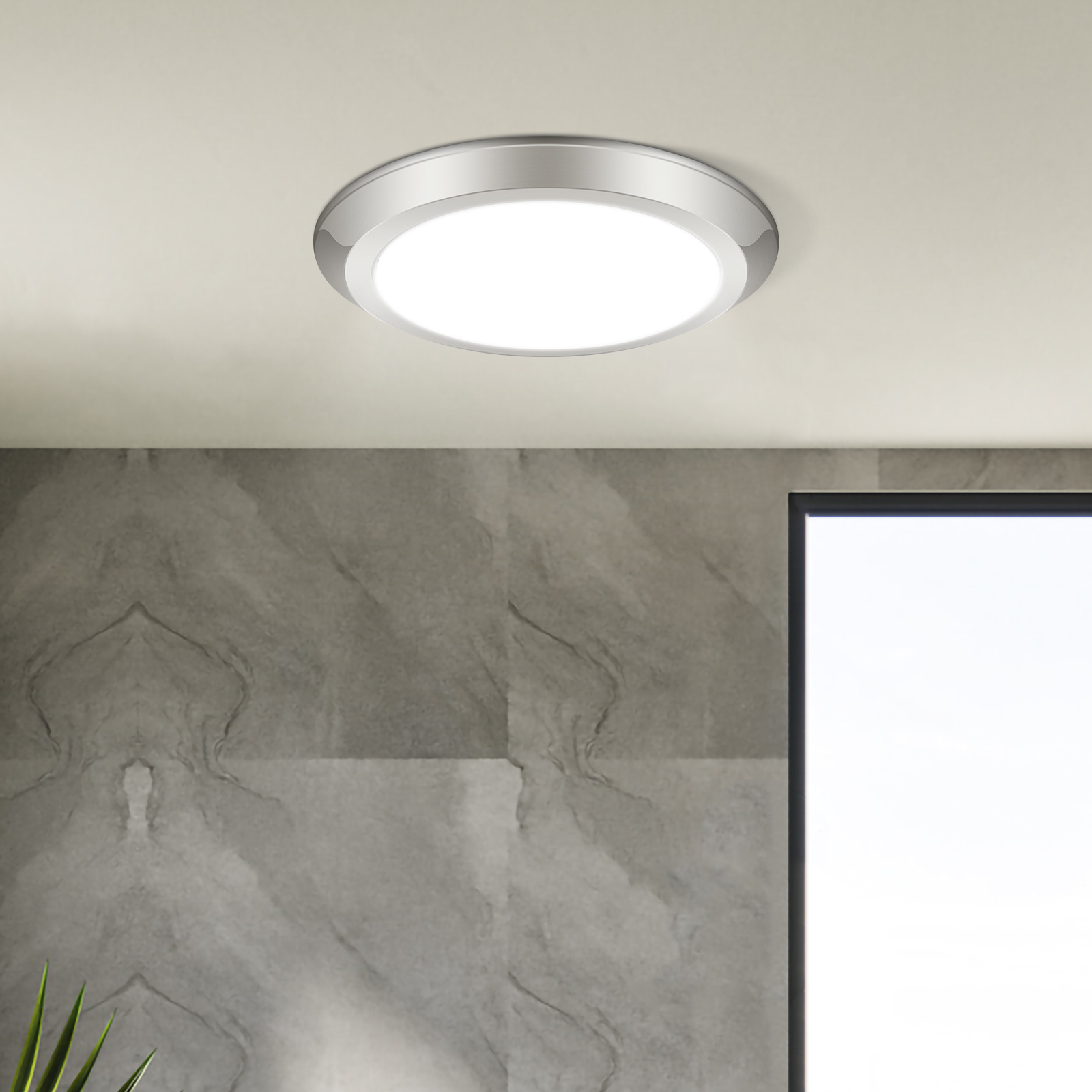 ETL Listed Low Profile Dimmable LED Disk Light, Flush Mount Ceiling Light 5.5 Inch, 12W, 3000K Warm White, Surface Mount Fixture