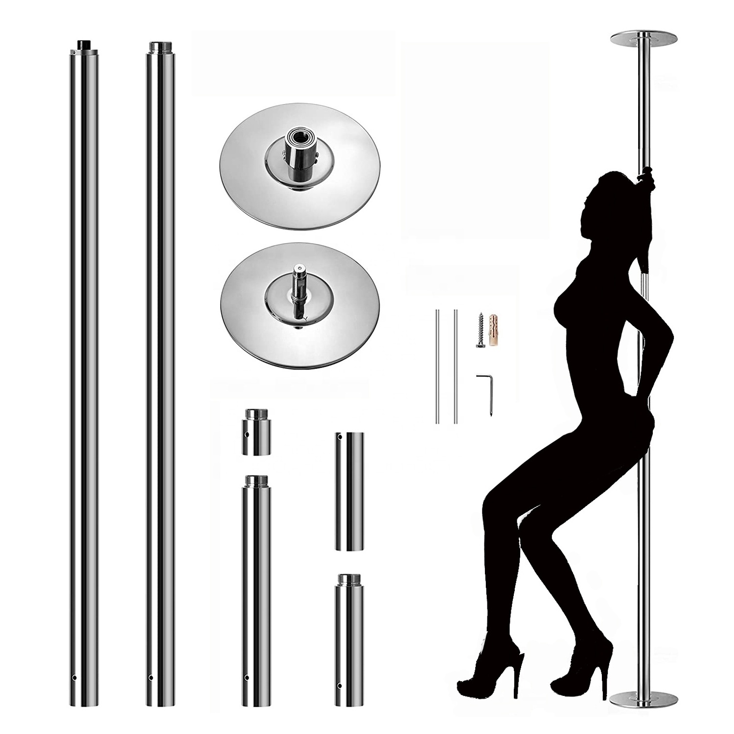 Upgrade 45mm Portable Stripper Pole Spinning Dancing Pole Kit ,stripper pole