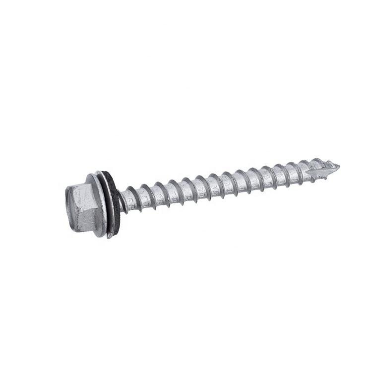 #10 x 1-1/2 Hex Washer Head Metal Roofing Screws Type 17, Self Tapping Wood Screws with EPDM Washer