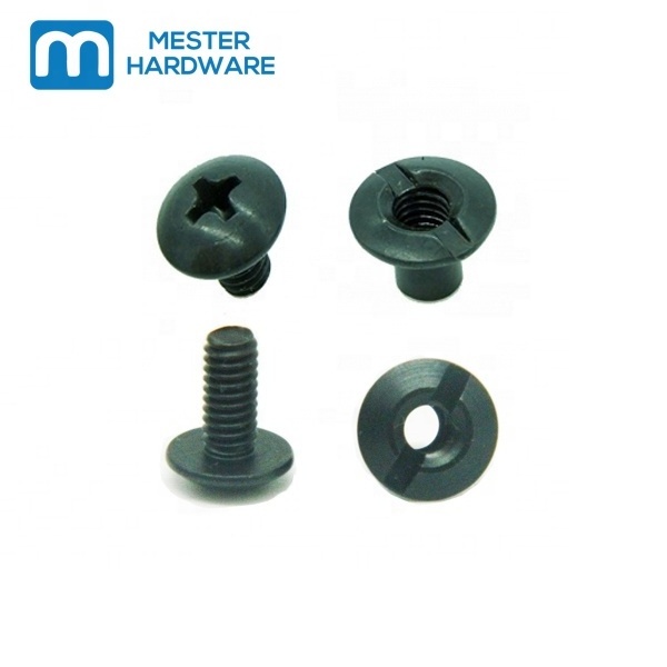 Black 8-32 machine screw Truss head binding post slotted male female screw chicago screw for holster