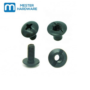 Black 8-32 machine screw Truss head binding post slotted male female screw chicago screw for holster