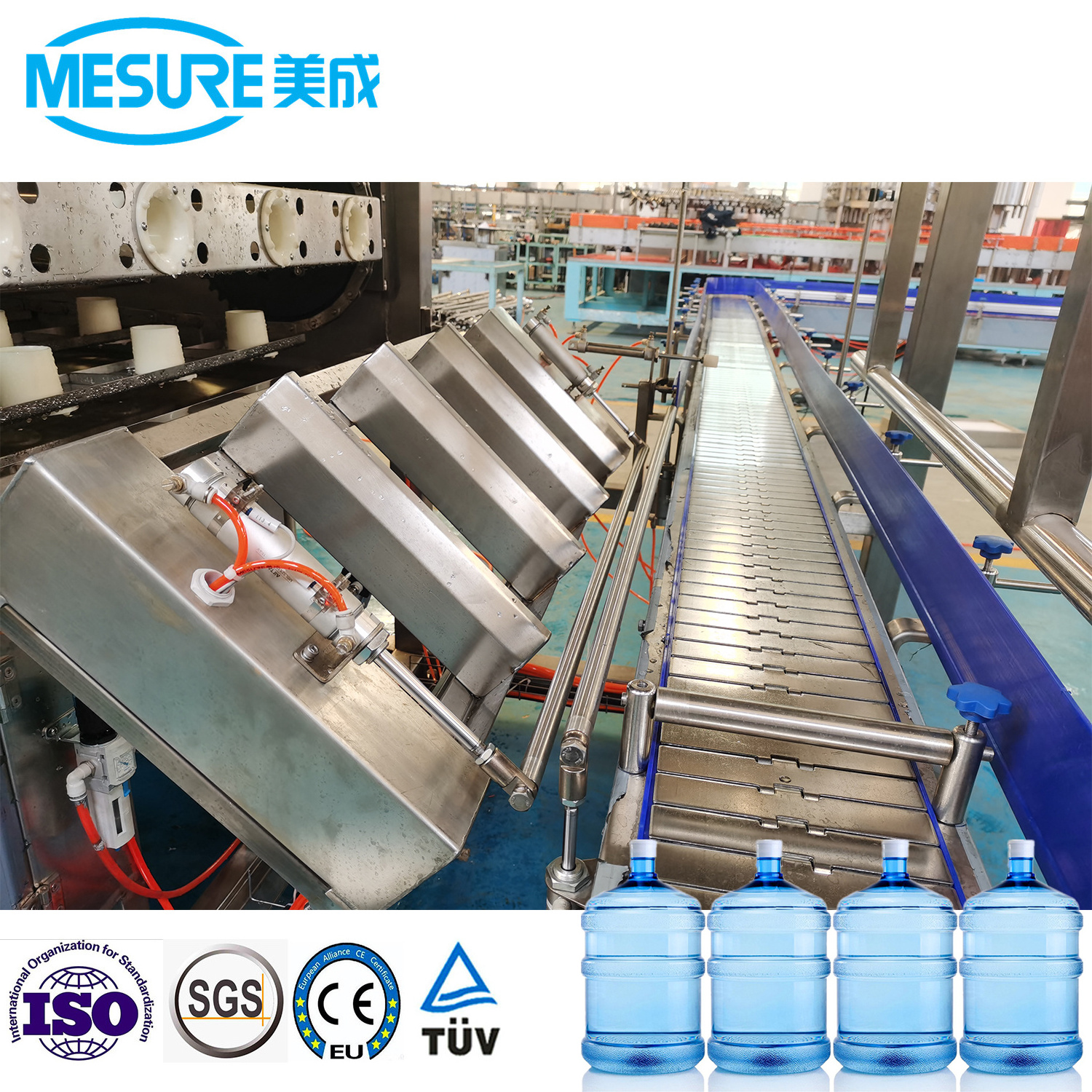 PE PET 5 gallon mineral pure drinking liquid production line big barrel bottle keg filler 3-10l water filling machine