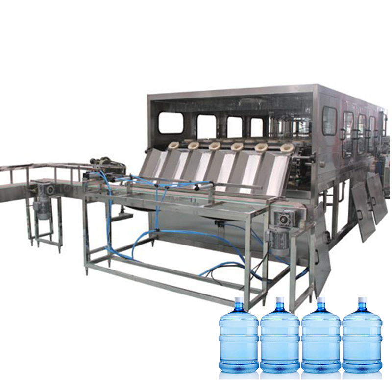 Fully barrel outer brusher inner washing 4 heads filling capping 5 gallon mineral pure 10 liter water bottle filling machine