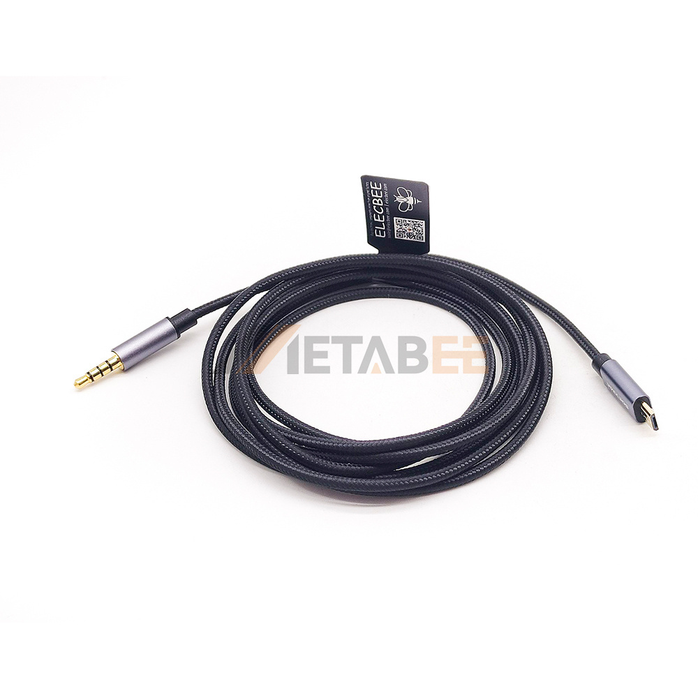 USB Micro 5Pin 3 pole Jack Male to Male 3.5mm Plug 3 Pin Audio Cables 1M