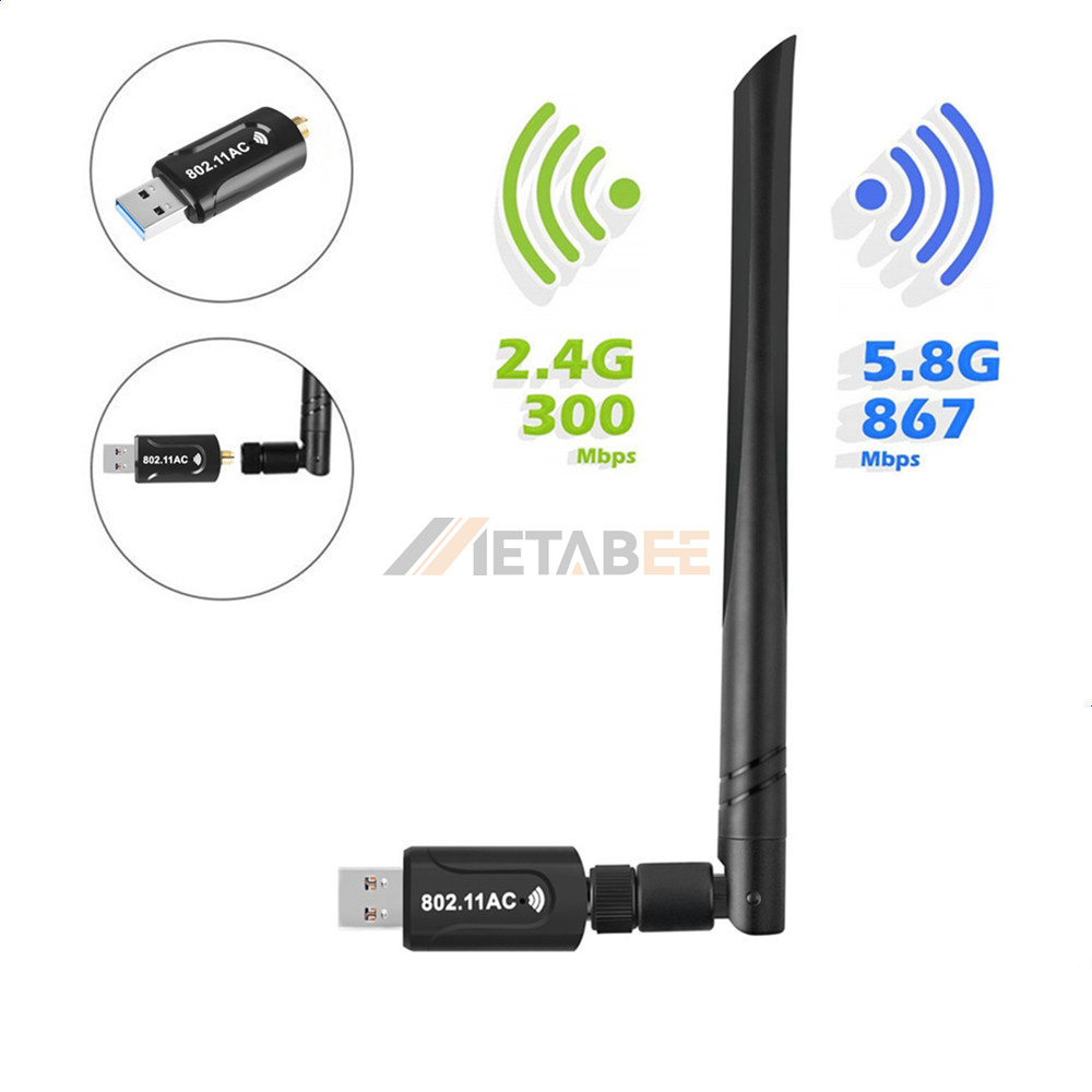 Mini USB WiFi Adapter AC Wi-Fi Wireless Antenna PC Network Card Dongle for 300Mbps 600Mbps 1300Mbps 300 600 1300 Mps