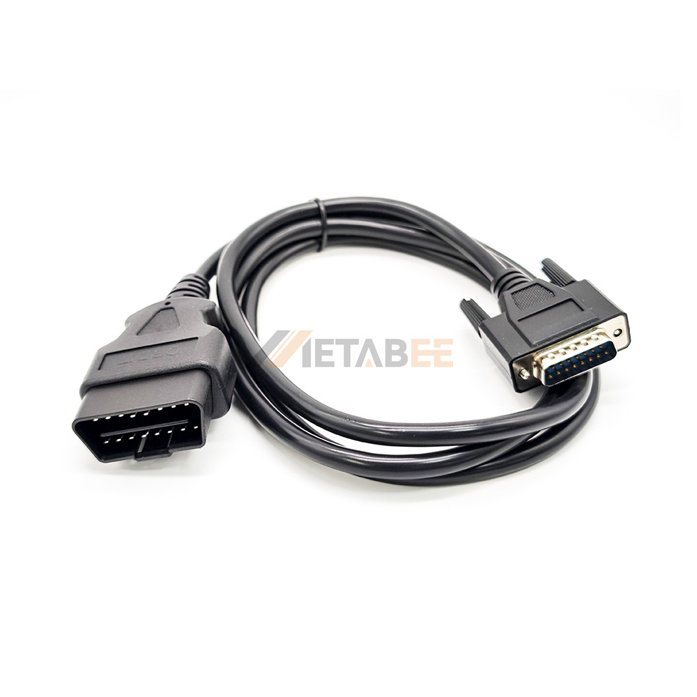 OBD2 Diagnostic to Laptop Cable OBDII 16Pin Female to DB15P Male Test Cable Waterproof DB15 Pin for VGA