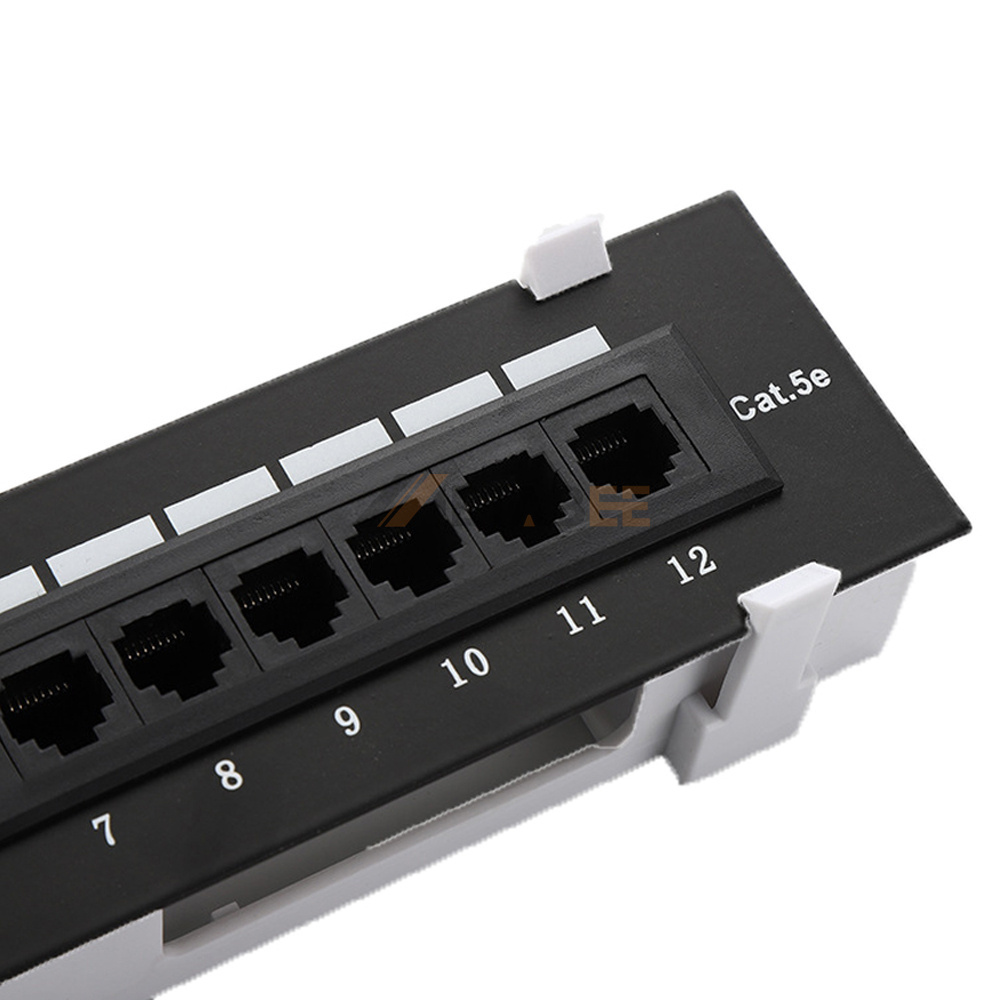 Wall Mounted Telephone Network Empty Blank RJ11 RJ45 FTP UTP CAT5E CAT6 CAT6A 19 inches 0.5U 1U 2U 12 24 48 Port Patch Panel