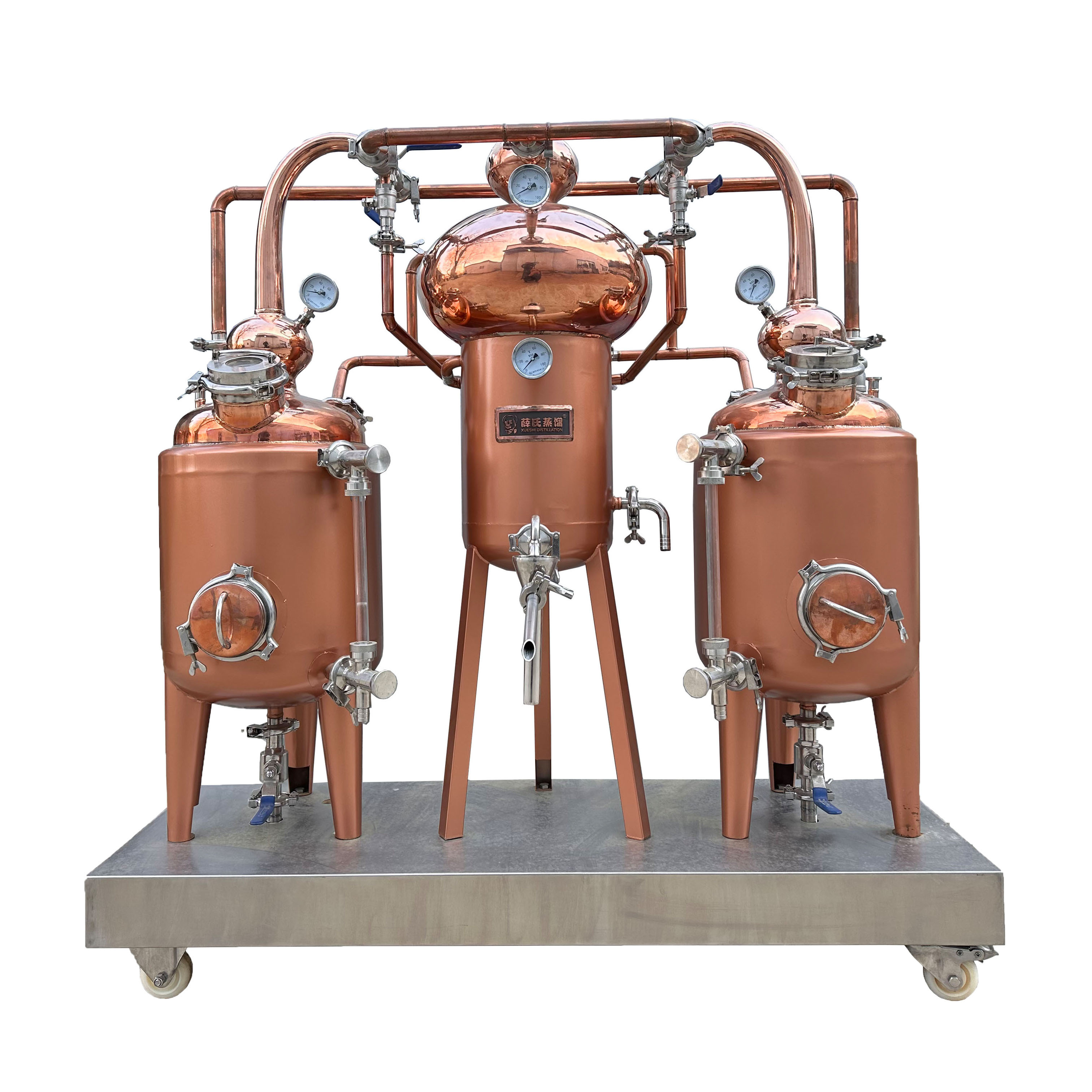 Industrial Brandy Distiller Automatic Alcohol Distiller Wine Making Red Copper Distiller Alcohol