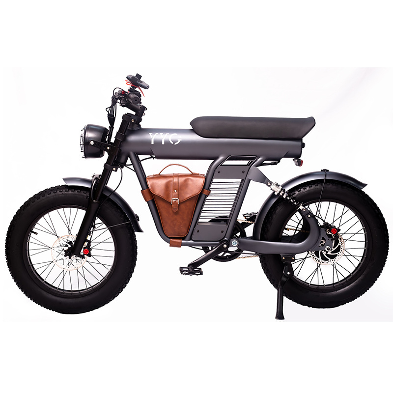 20 inch Fat Tire 48V 15AH Lithium Battery Retro E Electric Bike 40kmph Disc Brake Aluminum Alloy 7 Speed Vintage Cruiser Ebike