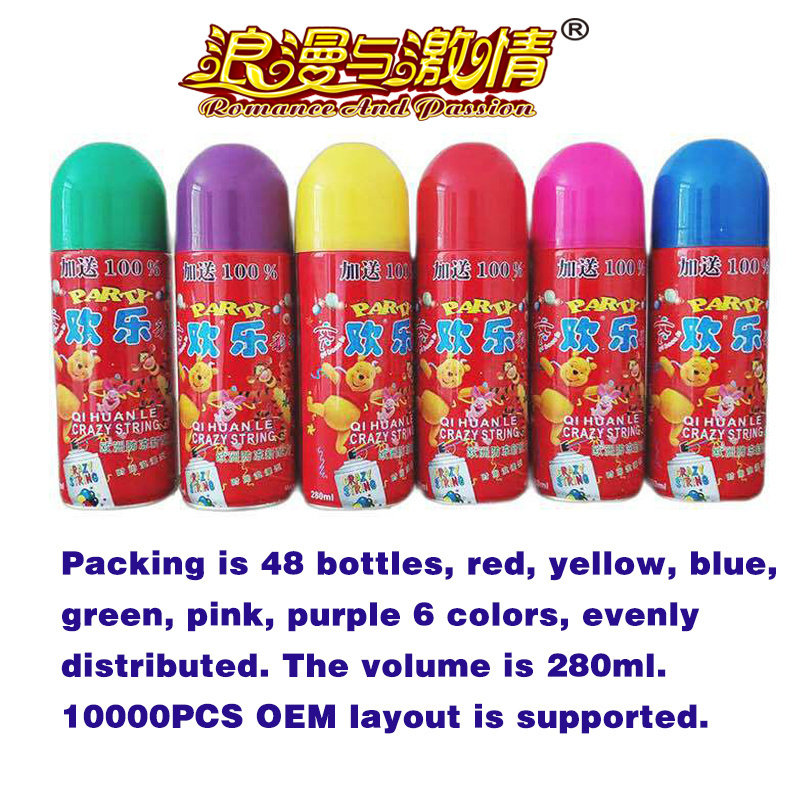 Fireworks For New Year Sparkler Fountain Fireworks Spruhen Sie das ribbon spray protection crazy ribbon Silly Party string spray