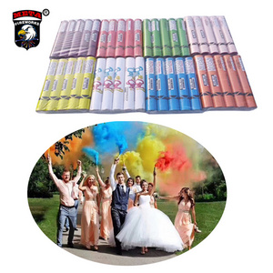 Custom Daytime Color Smoke Fireworks 45 90 Second Wire Pull Pop Colored Smoke Bombs For Birthday Wedding Photography