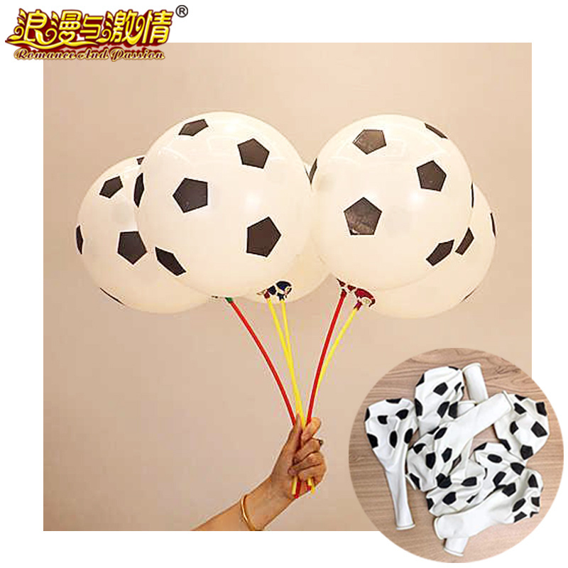 2.8g thickened White Football Pattern Printing Latex Confetti Balloon Luftballons Aluminum Wedding Foil Balloons