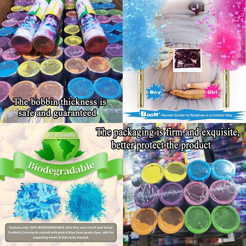 40cm Customized Color Biodegradable Birthday Wedding Party Supplies Gender Reveal Confetti Cannon Confetti Shooter Party Poppers