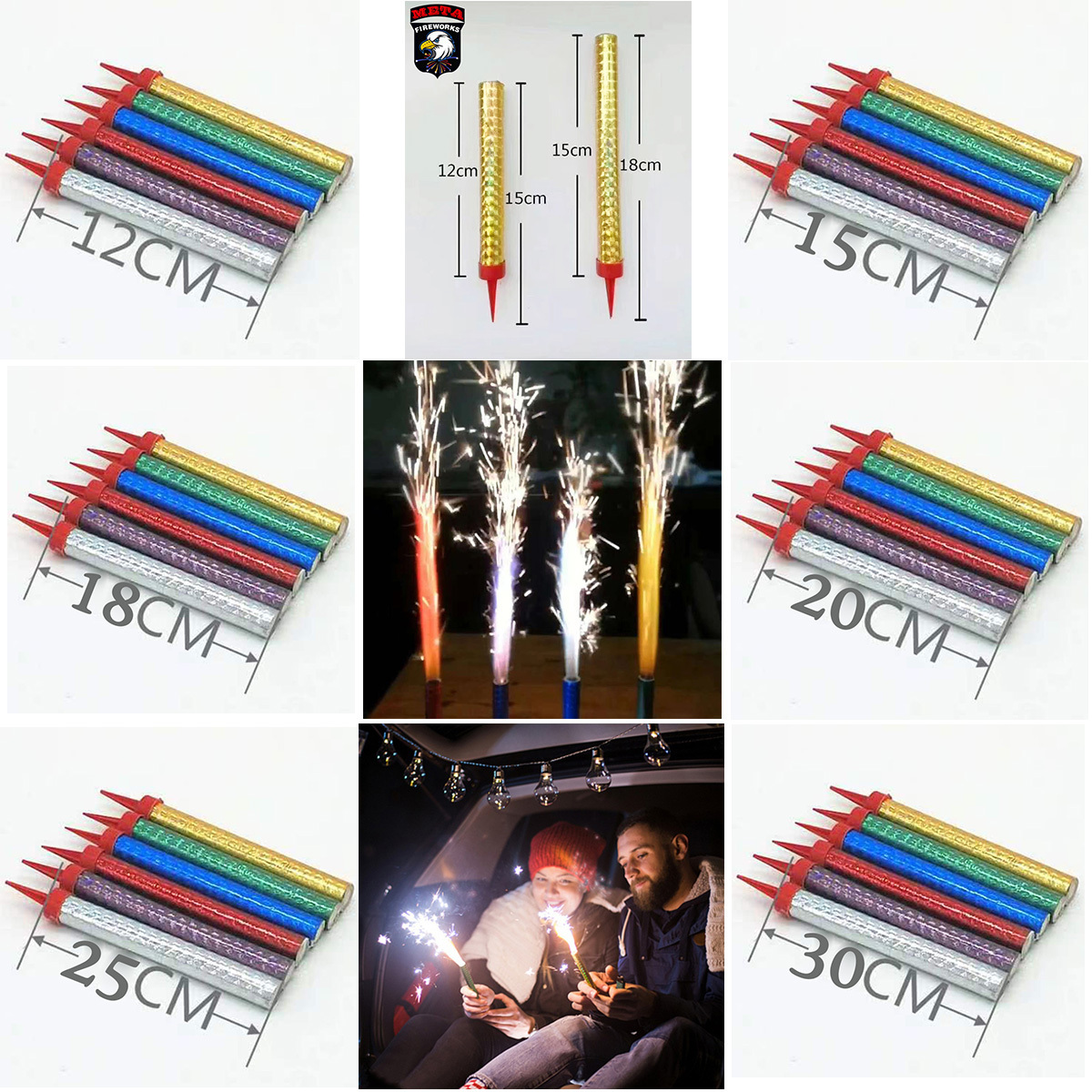 Hot Sale FIREWORK Sparkling Candle Birthday Flameless Ice Cold Fountain 10Cm Fireworks Birthday Candles 4PCS Per Set Sparkler