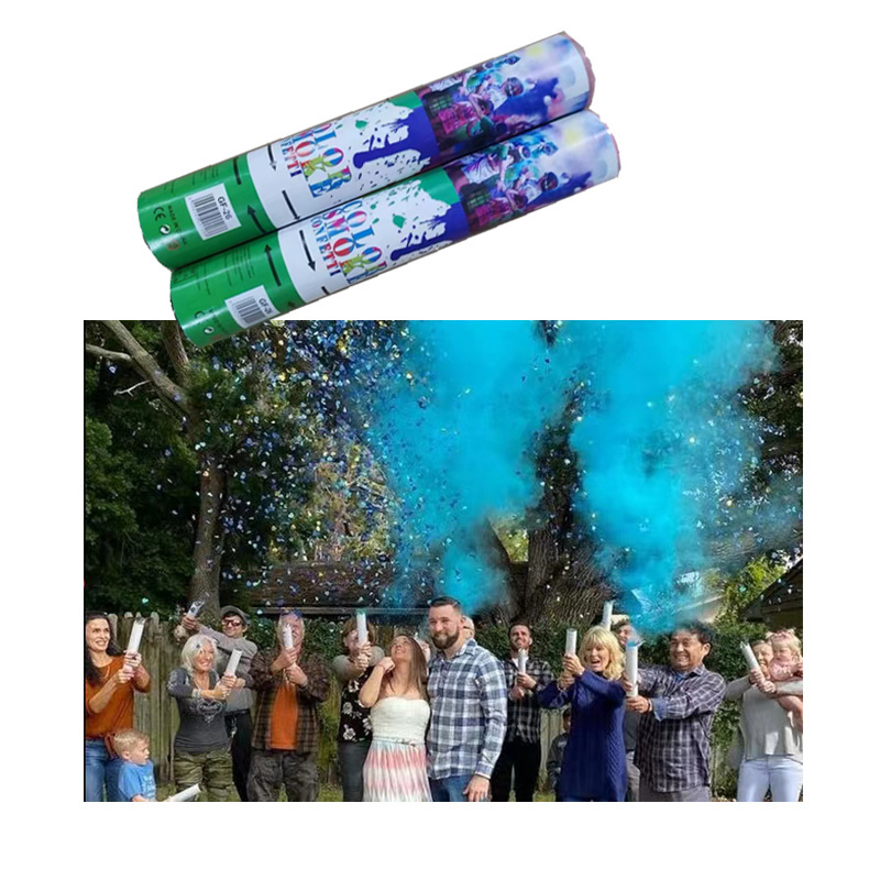 gender reveal 30 poppers Blue pink purple orange yellow Powder cannon confettis papillon confetti string champagne party poppers