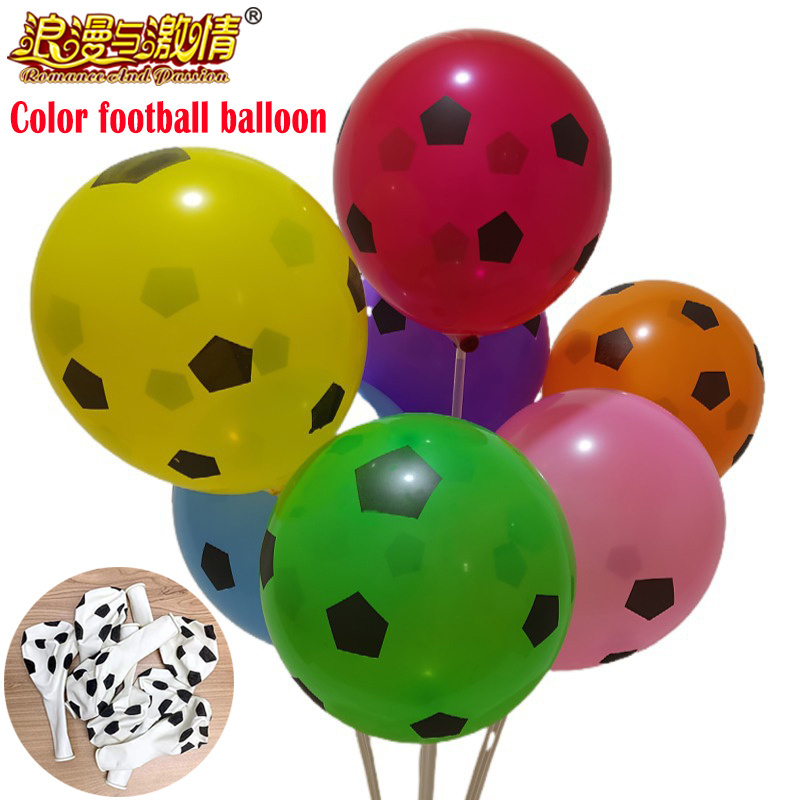 2.8g thickened White Football Pattern Printing Latex Confetti Balloon Luftballons Aluminum Wedding Foil Balloons