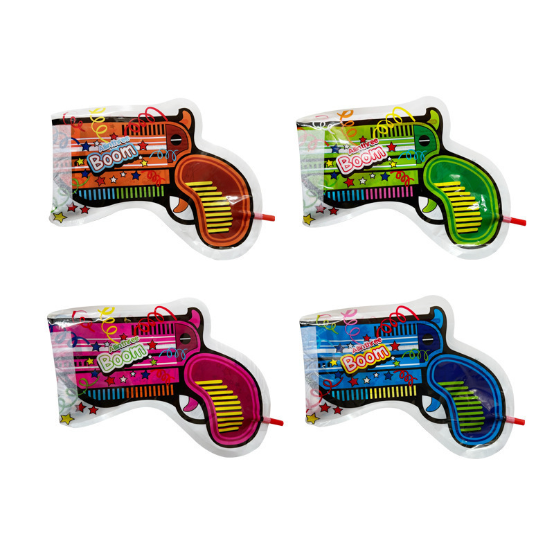 2023 New Cool Pistol Shape Confetti Handheld Fireworks Birthday Party Creative Inflatable Fireworks Confetti Toy Gun