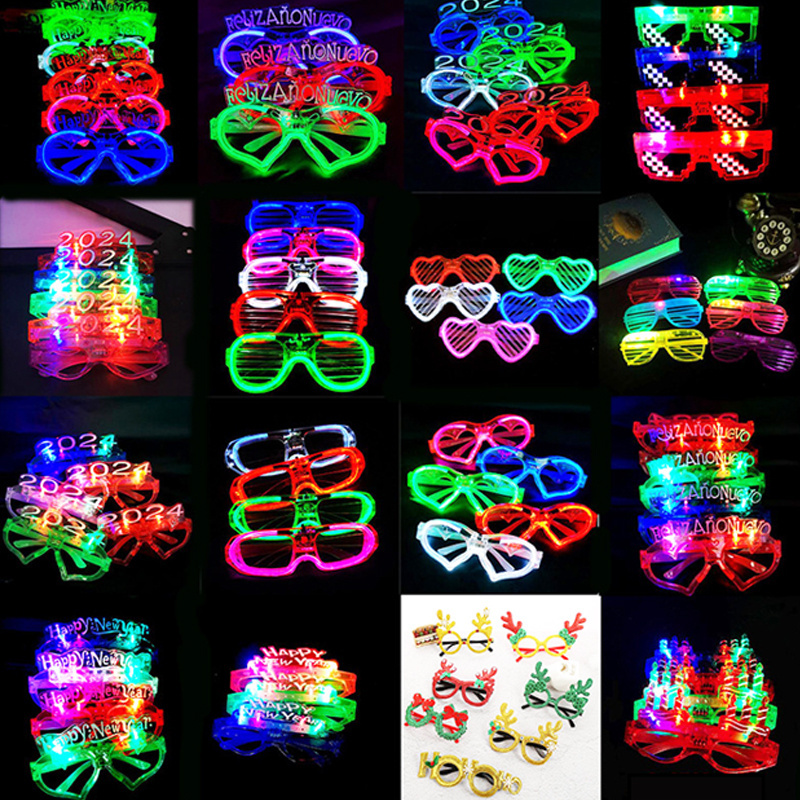 led number 2024 LED Glowing Blinking Glasses Light up Party Promotional & Business Gifts party supplies decorations wedding