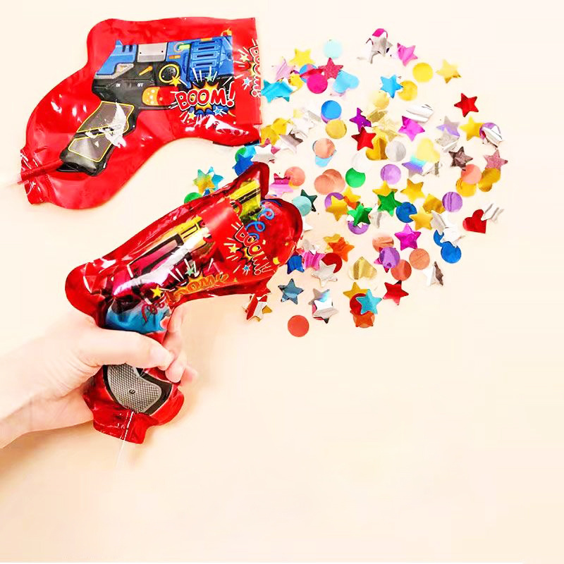 high quality Blow Up Inflatable Mini Confetti Cartoon Foil Balloons Gun Shape Cannon for Party Festival Holiday Christmas