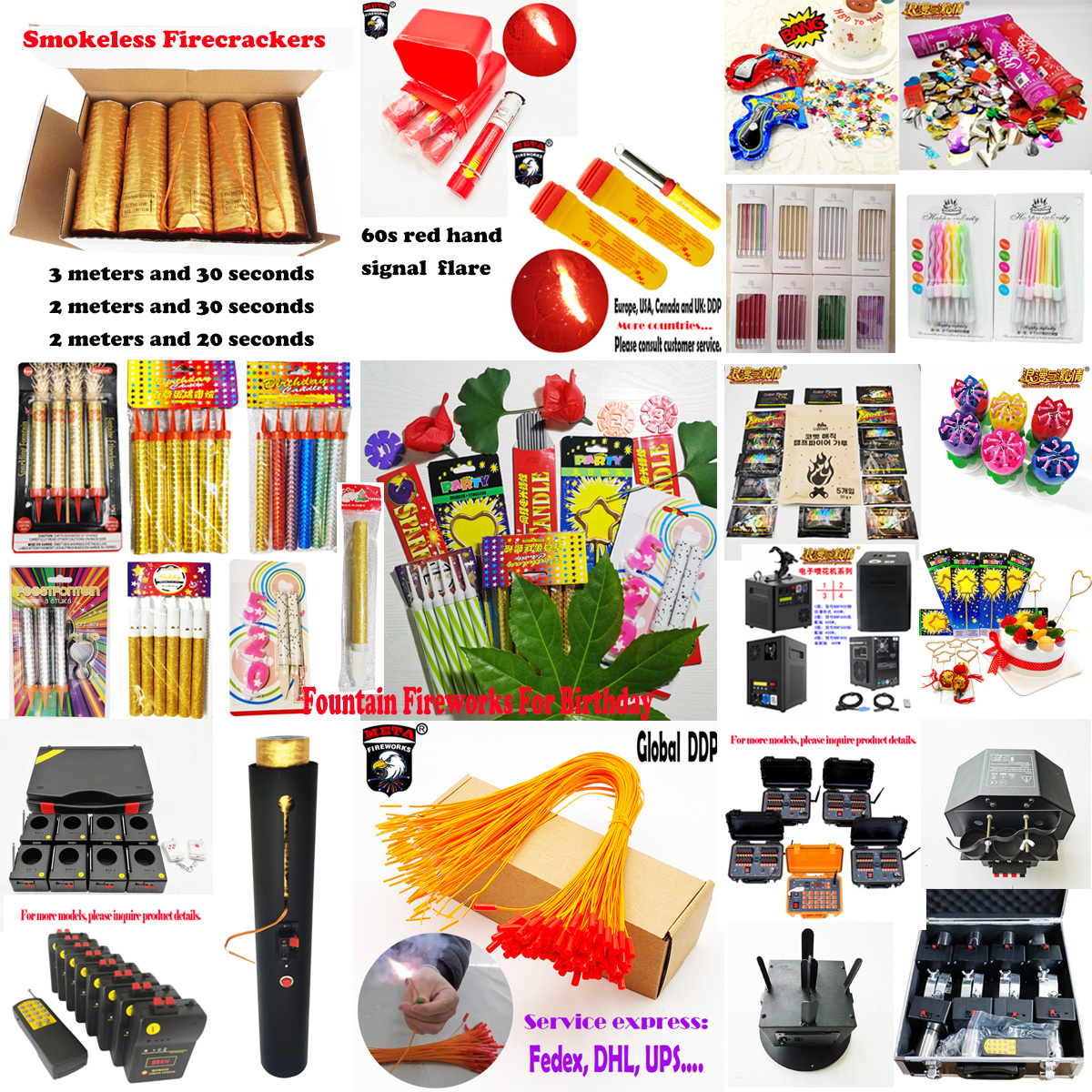 triangle cold gerb 4 6 8 inch display thailand shell chinese cartridge stage firework cold pyro Fountain Fireworks For Christmas