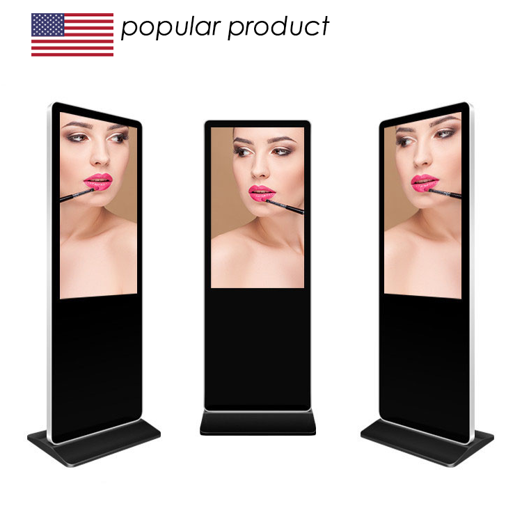 Floor Standing Digital Signage And Display Wifi Lcd Screen Totem Kiosks 55 Inch Indoor Advertising Playing Equipment