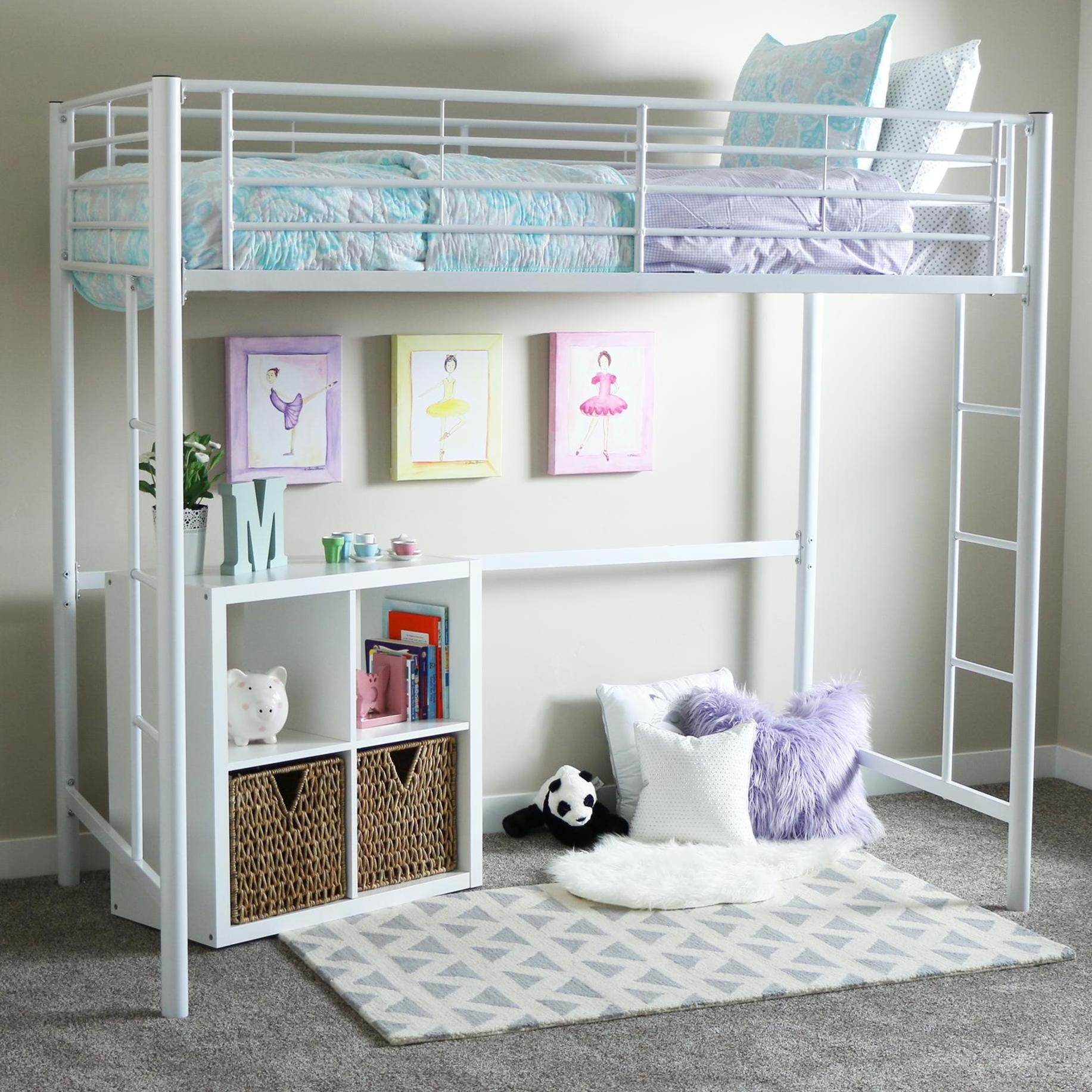 JZD high quality dormitory apartment collage adult loft bunk bed with ladder bed with desk and locker