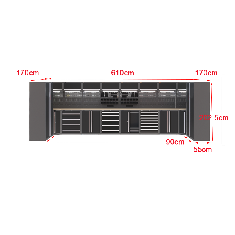 Garage Workstation Modular Workbench Tool Cabinet Workshop Cabinet Steel Tool Chest Workbench Heavy Duty Storage Garage Cabinet