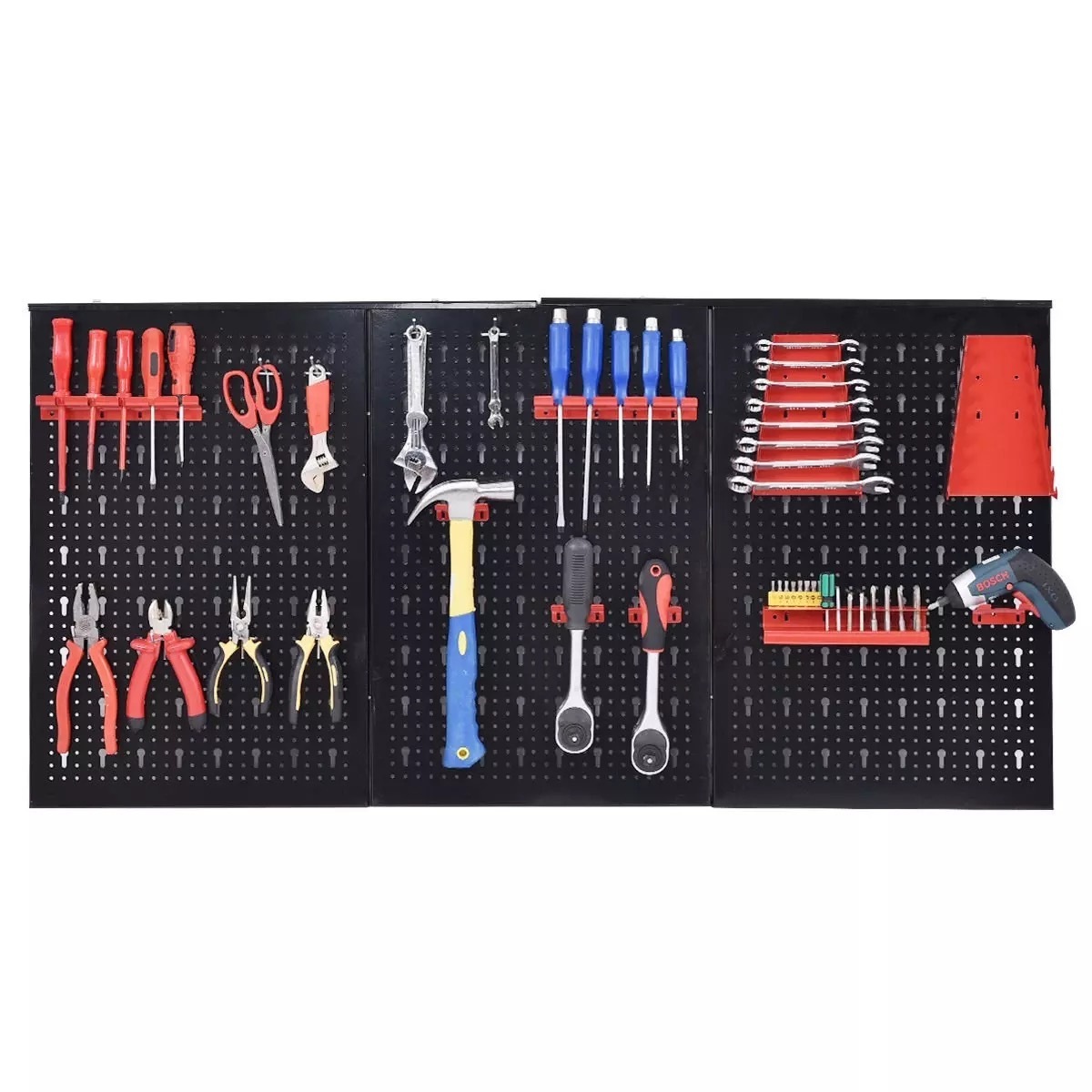 Metal Tool Hanging Board Wall Mounting Pegboard Garage display racks High Quality Heavy Duty Metal Peg Hooks Assortment