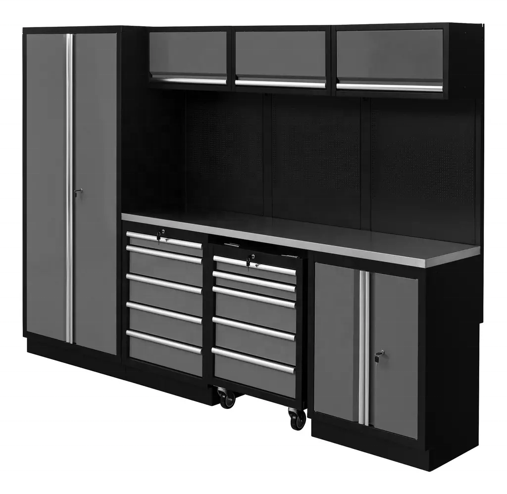 JZD Factory oem Professional Workshop Garage Furniture DIY combine assembled tool cabinet steel workbench