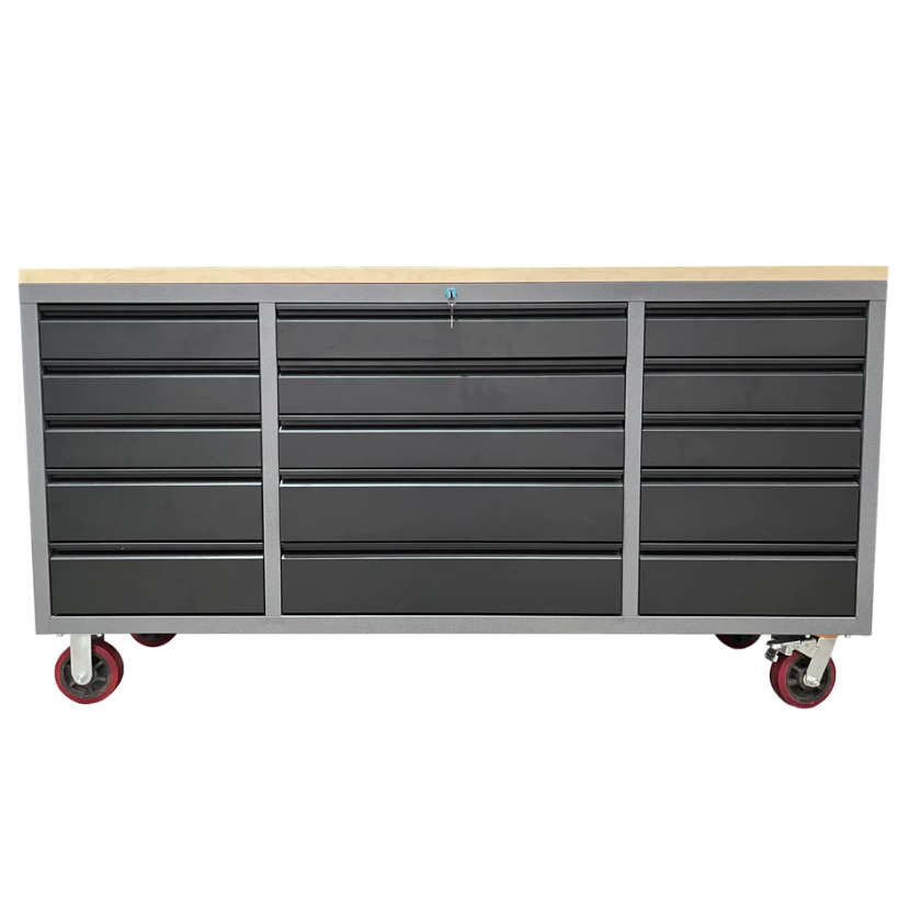 JZD factory Workshop Garage 72 inch tool chest Workstation rolling Metal tool box on wheels roller cabinet